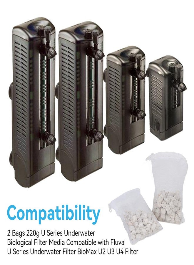 FKBYM 220 غرام، عبوتان من وسائط الترشيح البيولوجي لأحواض السمك، متوافقة مع فلتر Fluval U تحت الماء BioMax U2 U3 U4، وسائط ترشيح حلقات السيراميك البيولوجي، لأحواض السمك، وأحواض الأسماك، والبرك، وفلاتر العلب، A495 - Image 3